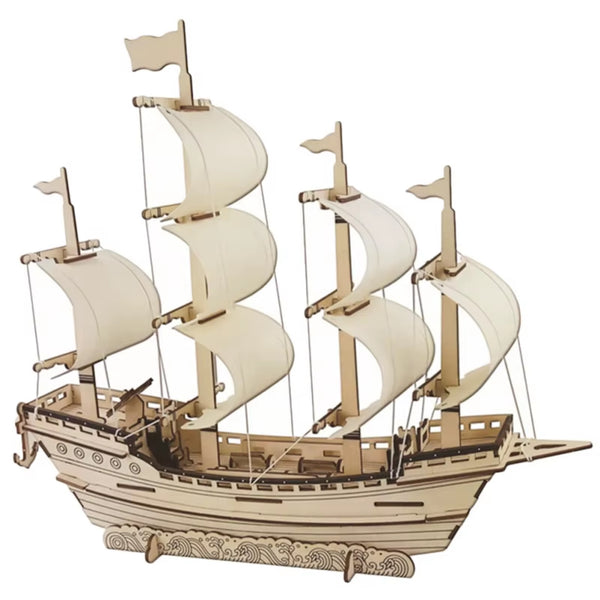 3D DIY Wooden Mosaic Puzzle - Ancient Sailing Ship Design